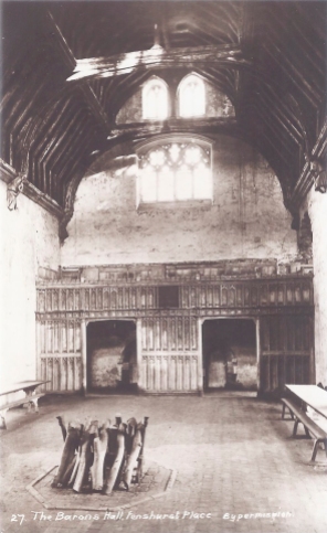 Postcard of the Baron's Hall, Penshurst Place.